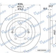 Тормозной диск MANDO Hyundai i30 (GD) 2 Хэтчбек 1.4 99 л.с. 2011 – 2015 MBC030049 UQ 0CIB