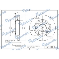Тормозной диск MANDO MBC030110 Kia Clarus (GC) 1 Универсал 1.8 i 16V 116 л.с. 1998 – 2025 L6ELR8 O