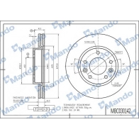 Тормозной диск MANDO MBC030142 ME3 9XE Kia Carnival (GQ) 2 1998 – 2005