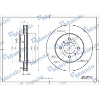 Тормозной диск MANDO MBC030151 Mitsubishi Lancer 9 (CS3A) Седан 2.0 GDi 125 л.с. 2003 – 2013 0QE L3WT