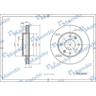 Тормозной диск MANDO MBC030193 Hyundai Elantra (XD) 3 Хэтчбек 2.0 139 л.с. 2000 – 2006 2I NKYB0