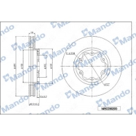 Тормозной диск MANDO Toyota Hiace (XH10) 4 Фургон 2.5 D 4D (KLH12. KLH22) 95 л.с. 2006 – 2025 MBC030200 6ZXX Y