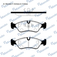 Тормозные колодки дисковые, комплект MANDO 1439978481 SS JTP MBF010111E