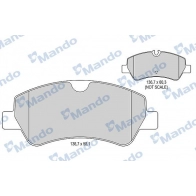 Тормозные колодки дисковые, комплект MANDO HJ4C UBH MBF015045 Ford Transit 8 (V363) Фургон 2.2 TDCi 4x4 125 л.с. 2013 – наст. время