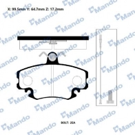 Тормозные колодки дисковые, комплект MANDO Renault Twingo (CN0) 2 Хэтчбек 1.2 TCe 100 (CN0P) 102 л.с. 2011 – 2024 RMPC01NS N3 W04