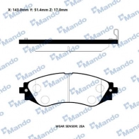 Тормозные колодки дисковые, комплект MANDO L4 994 1439979218 RMPD15NS