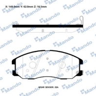 Тормозные колодки дисковые, комплект MANDO RMPD28NS Chevrolet Equinox 3D D8Y1K