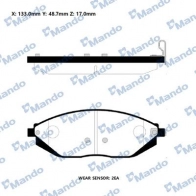 Тормозные колодки дисковые, комплект MANDO RMPD34NS 1439979232 3C3 G8W1