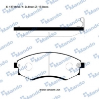 Тормозные колодки дисковые, комплект MANDO Kia Magentis (GD, MS) 1 2000 – 2005 RMPH02NS NV BLZ