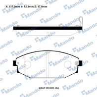 Тормозные колодки дисковые, комплект MANDO 1439979241 RMPH06NS Y8G CQ