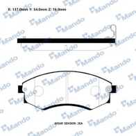 Тормозные колодки дисковые, комплект MANDO RMPH08NS 1439979243 OQFM77 H