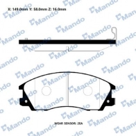 Тормозные колодки дисковые, комплект MANDO 1439979251 RMPH24NS Z291L1 I