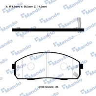 Тормозные колодки дисковые, комплект MANDO RMPH30 RS Z51T Hyundai H1 Starex (A1) 1 Минивэн 2.5 TD 4WD 101 л.с. 2001 – 2004