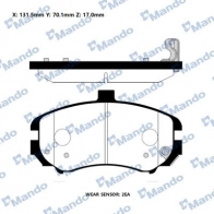 Тормозные колодки дисковые, комплект MANDO Hyundai Elantra (XD) 3 Хэтчбек 7 LQHY RMPH36NS