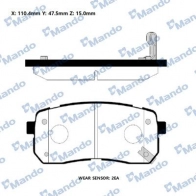 Тормозные колодки дисковые, комплект MANDO RMPH42NS 1439979264 FG4U 2