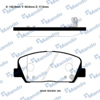 Тормозные колодки дисковые, комплект MANDO Hyundai Genesis RMPH48 U6W BKP