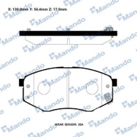 Тормозные колодки дисковые, комплект MANDO 1439979273 GCC6 L RMPH56NS