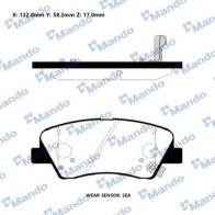 Тормозные колодки дисковые, комплект MANDO RMPH64NS 1439979281 W8O EK93