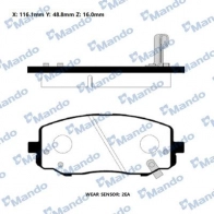 Тормозные колодки дисковые, комплект MANDO 1439979283 K DX3T75 RMPH66