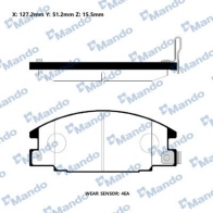 Тормозные колодки дисковые, комплект MANDO RMPI02NS TBU6 9 1439979286