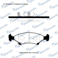 Тормозные колодки дисковые, комплект MANDO Kia Spectra (FB) 1 1996 – 2004 RMPK05NS 44L9 K