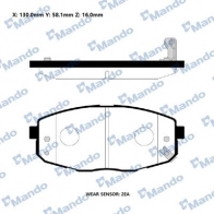 Тормозные колодки дисковые, комплект MANDO 1439979300 YRE XVIW RMPK23NS