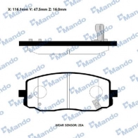 Тормозные колодки дисковые, комплект MANDO 1439979302 RMPK25NS 84ISVV Q