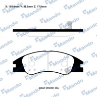 Тормозные колодки дисковые, комплект MANDO Kia Spectra (LD) 2 1996 – 2004 RMPK28NS 73 KKZEN