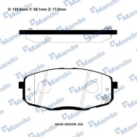 Тормозные колодки дисковые, комплект MANDO RMPK36NS 8P 9WLZ Kia Cerato (TD) 2 Купе