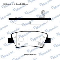 Тормозные колодки дисковые, комплект MANDO RMPK37NS 1439979312 6BCR B