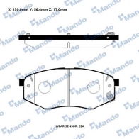 Тормозные колодки дисковые, комплект MANDO 1439979317 RMPK44NS R YEVZ