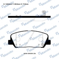 Тормозные колодки дисковые, комплект MANDO W4 T6F9 RMPK47NS Hyundai Genesis