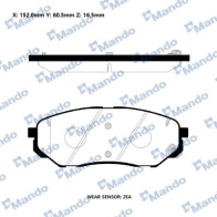 Тормозные колодки дисковые, комплект MANDO RMPK48 1439979321 Y9IZ QI