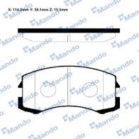 Тормозные колодки дисковые, комплект MANDO 8D2A Z RMPM02NS Mitsubishi Lancer 8 (CK5) Седан 1.8 16V 205 л.с. 1995 – 2003