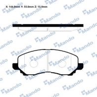 Тормозные колодки дисковые, комплект MANDO 9W2R P 1439979330 RMPM06NS