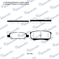 Тормозные колодки дисковые, комплект MANDO S N5CJ RMPM07NS 1439979331