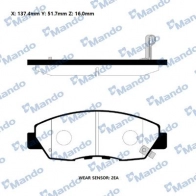 Тормозные колодки дисковые, комплект MANDO 1439979336 RMPO02NS 4VC 1JE