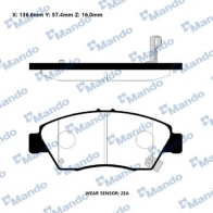 Тормозные колодки дисковые, комплект MANDO L6 T3WP RMPO05NS 1439979339