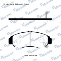 Тормозные колодки дисковые, комплект MANDO Honda Edix 1 (BE) Минивэн 1.8 (BE1) 140 л.с. 2004 – 2009 3 OMZJH0 RMPO06