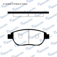 Тормозные колодки дисковые, комплект MANDO YPRU 9 Peugeot 207 1 (WA, WC, PF1) Хэтчбек 1.6 xS Flex 113 л.с. 2008 – 2024 RMPP11NS