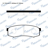 Тормозные колодки дисковые, комплект MANDO Toyota Land Cruiser Prado (J90) 2 1996 – 2002 I CKHWA RMPT27