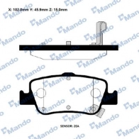 Тормозные колодки дисковые, комплект MANDO RMPT35NS 4TD6S O3 1439979364