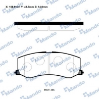 Тормозные колодки дисковые, комплект MANDO RMPZ01NS 1439979368 VPA6W G