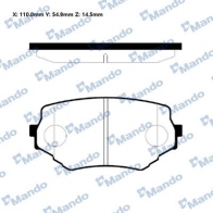 Тормозные колодки дисковые, комплект MANDO RMPZ02NS 3 CAK1NR 1439979369