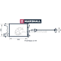 Радиатор охлаждения двигателя Chevrolet Cruze I (1.8) 09-, Opel Astra J 09- (АКПП) MARSHALL 1441202035 M4991037 LM 1FIMP - Изображение 2