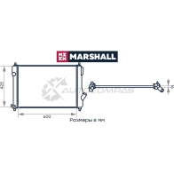 Радиатор охлаждения двигателя Chevrolet Aveo I 06-, Daewoo Gentra 08-, ZAZ Vida 12- (МКПП) MARSHALL L3 0ZR 1441202050 M4991022 - Изображение 2