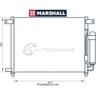 Радиатор кондиционера Chevrolet Aveo I 02-, Daewoo Gentra 05-, Kalos 02- MARSHALL RFSDI W 1441202063 M4991064 - Изображение 2