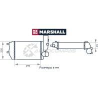 Интеркулер Citroen Jumper I 94-, Fiat Ducato II (+Елабуга) 94-, Peugeot Boxer I 94- MARSHALL M4982002 OZ7 JF 1441202301 - Изображение 2
