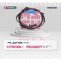 Датчик ABS Citroen: C3 09-, C4 14- Peugeot: 207 06-, 2008 13-, 207 06-, 208 12-, 301 12- MARSHALL J IY2342 MSE0081 1441202322 - Изображение 2