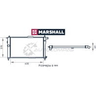 Радиатор охлаждения двигателя Daewoo Nexia 94- (МКПП) MARSHALL M4991015 1441202502 A XAJ95 - Изображение 2